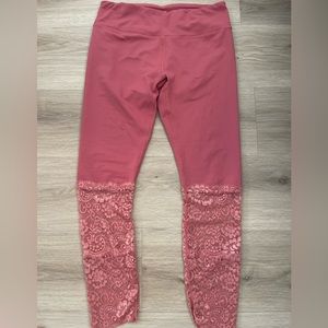 Fabletics leggings with lace, Size S, Terracotta